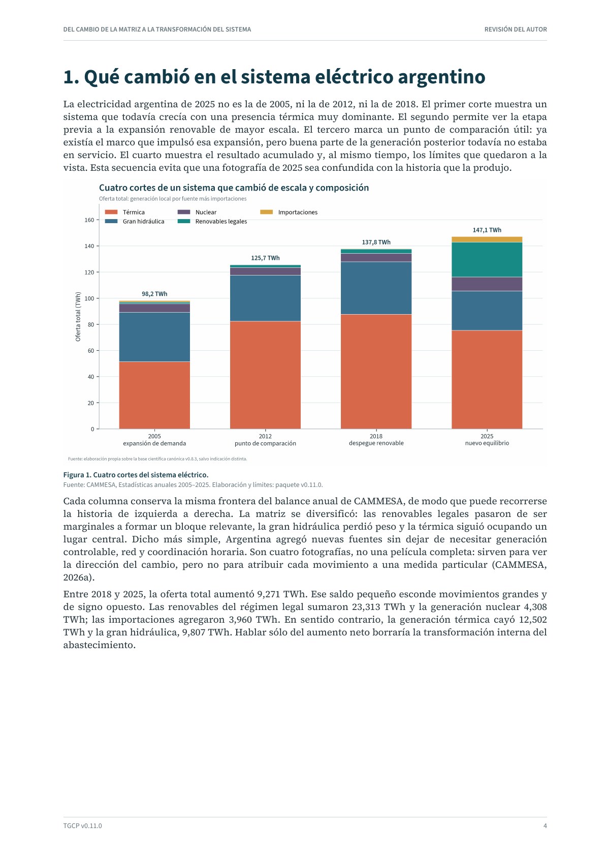 Página 5 del informe sobre el sistema eléctrico argentino