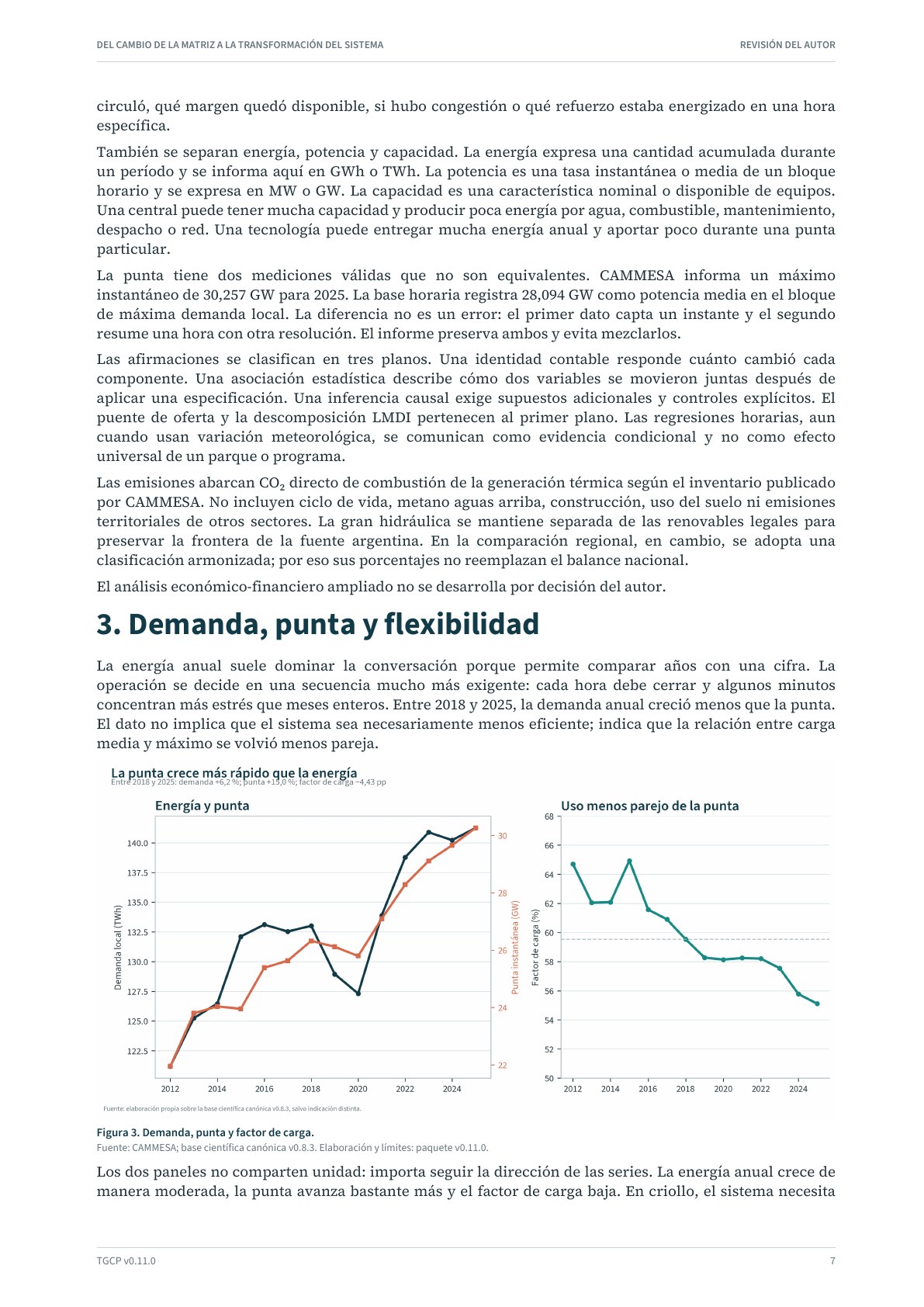 Página 8 del informe sobre el sistema eléctrico argentino