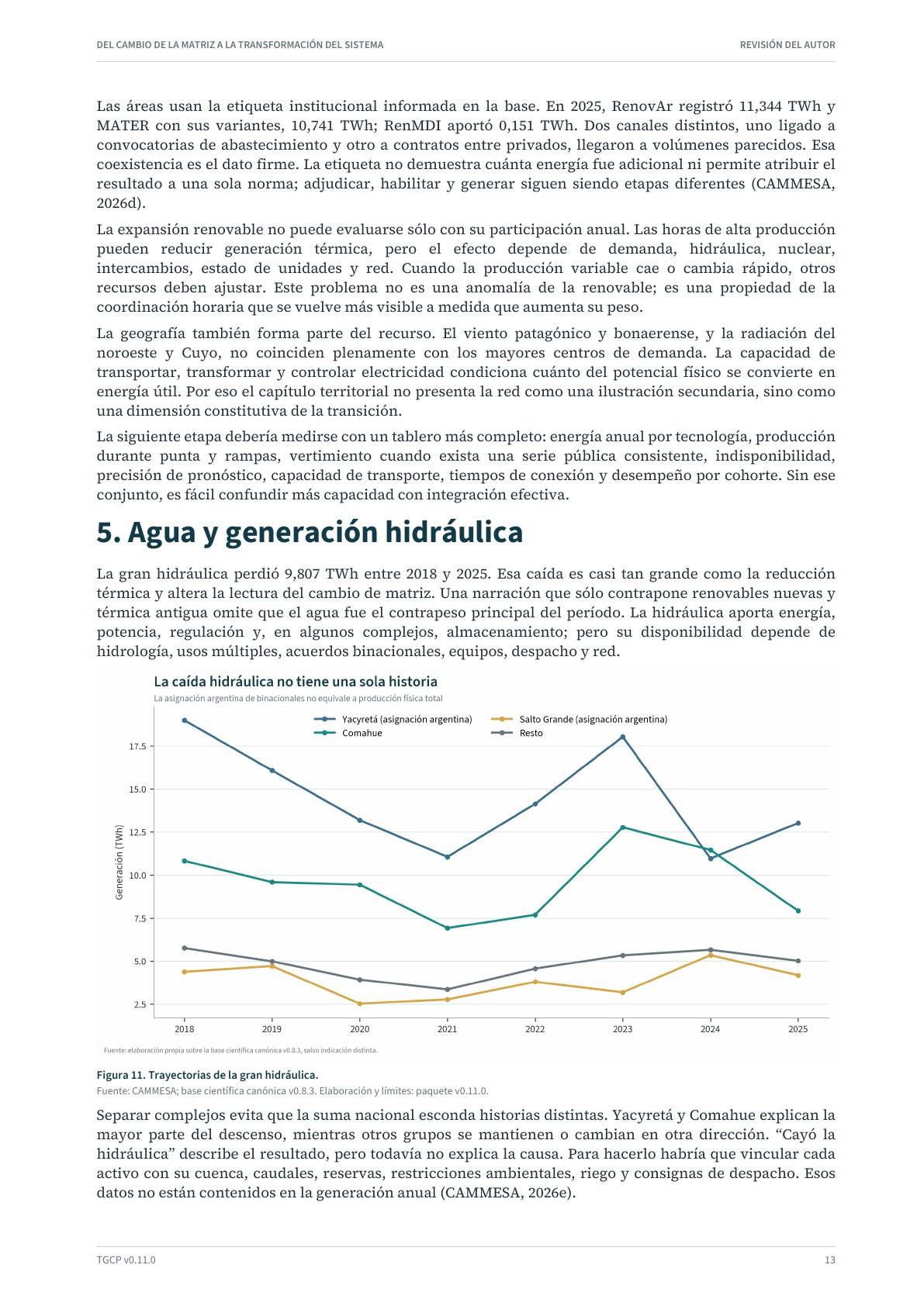 Página 14 del informe sobre el sistema eléctrico argentino