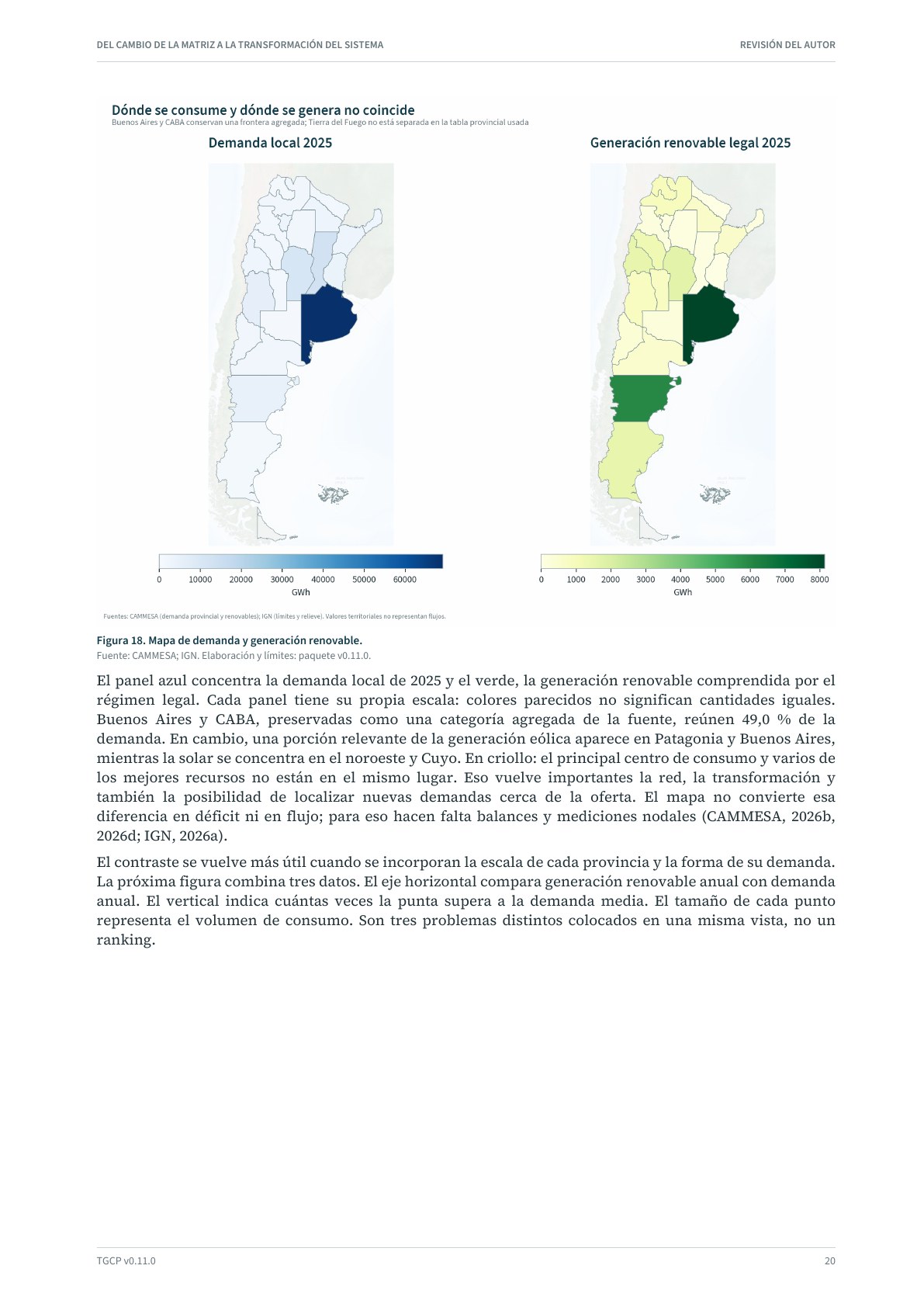 Página 21 del informe sobre el sistema eléctrico argentino