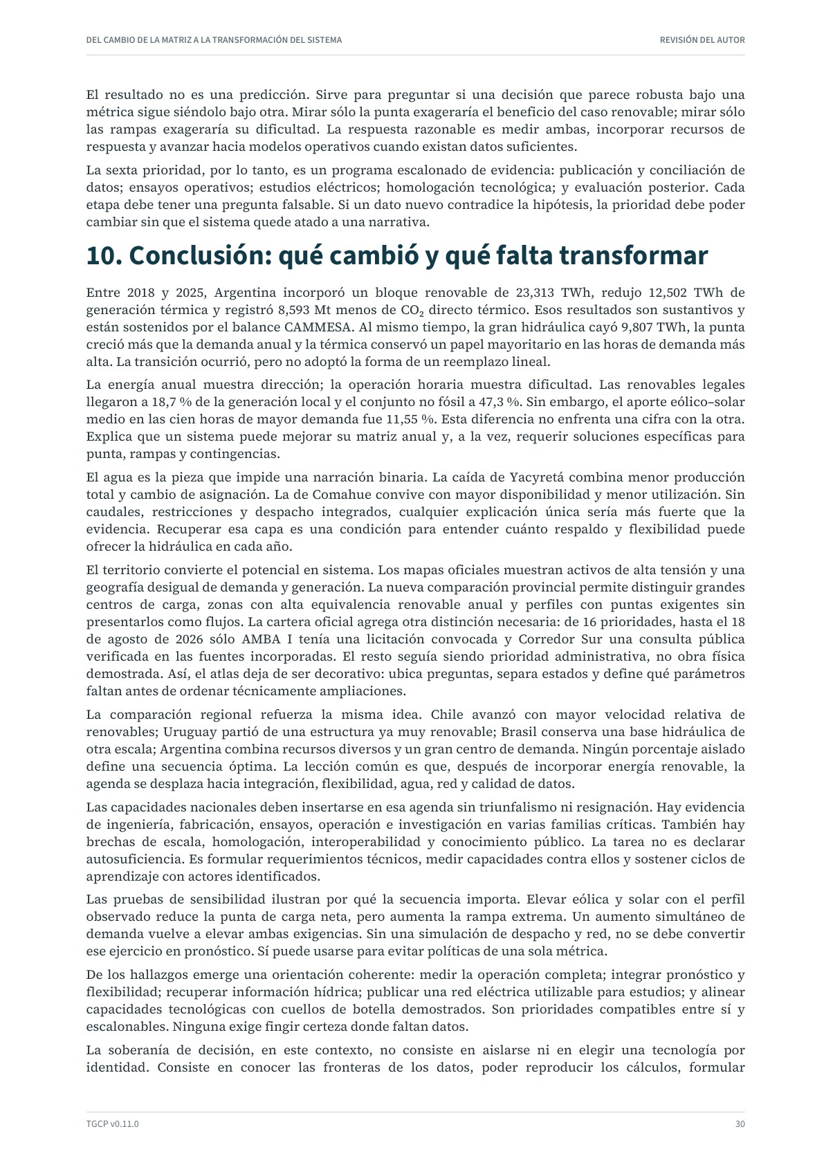 Página 31 del informe sobre el sistema eléctrico argentino